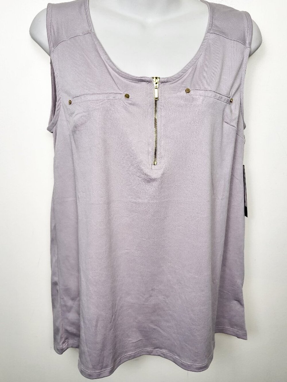 NEW - INC Lavender Women's Zip-Front Sleeveless Blouse | Size MEDIUM